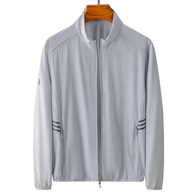 Stehkragen Sonnenjacke für Herren im Sommer, UV-beständig, atmungsaktiv, ultraleicht, ultradünne Sport- und Freizeitjacke
