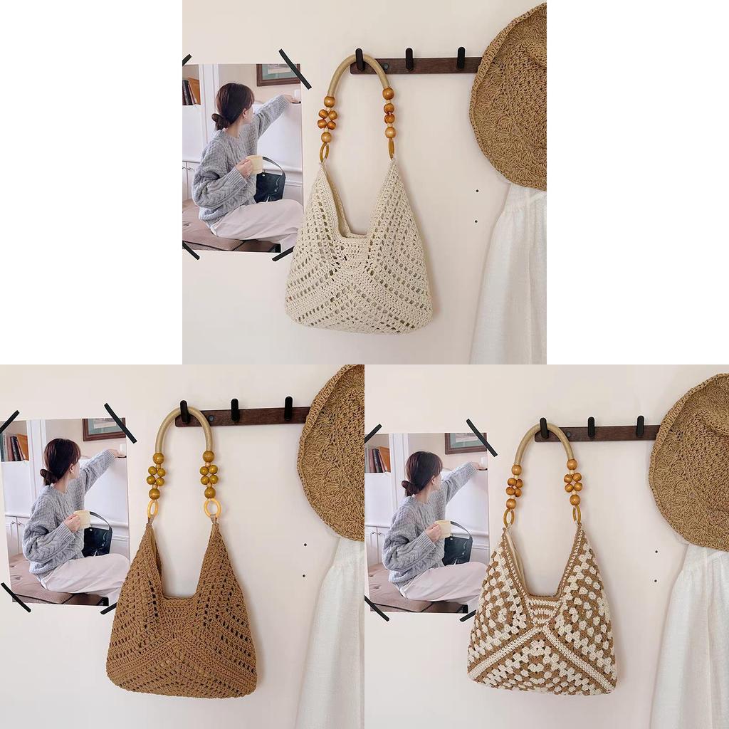 Woven Womens Tote Bag Summer Fashion Shoulder Casual Travel Organizer For Daily Use