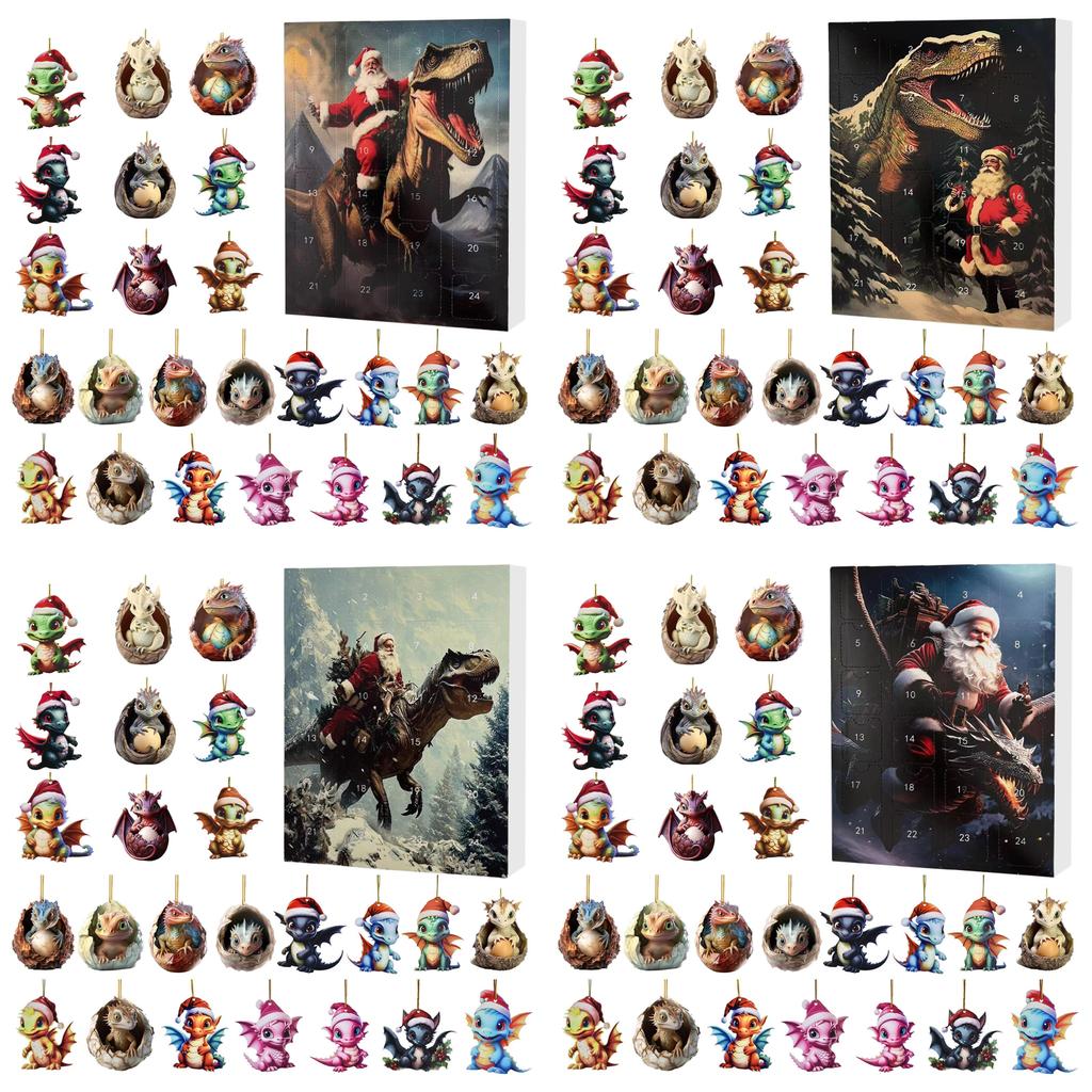 Weihnachts-Countdown Blind Box Mini Acryl Drachenbaby Anhänger Geschenk für Feiertagspartys