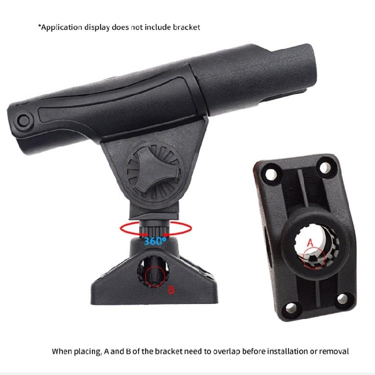Kayak Rod Mounting Bracket 360 Degree Rotating Mounting Base Kayak Fishing Poles Holder Plastic Fishing Tackle Accessory