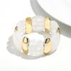 Bohomia Irregular Acrylic Oval Elastic Beaded Strand Bracelets for Women Vintage Leisure Bracelet Fashion Jewelry Gifts