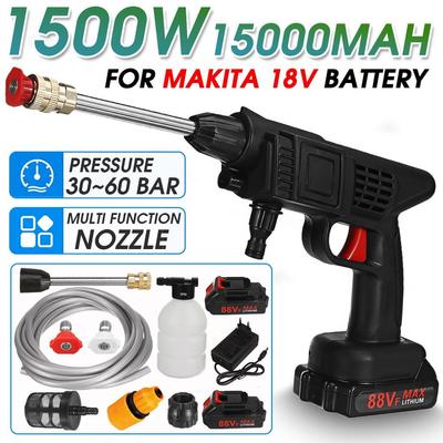 Makita – pistolet de lavage de voiture à haute pression sans fil, 1500W, 60 bars, Machine électrique à Jet d'eau et mousse, Rechargeable, pour batterie 18V