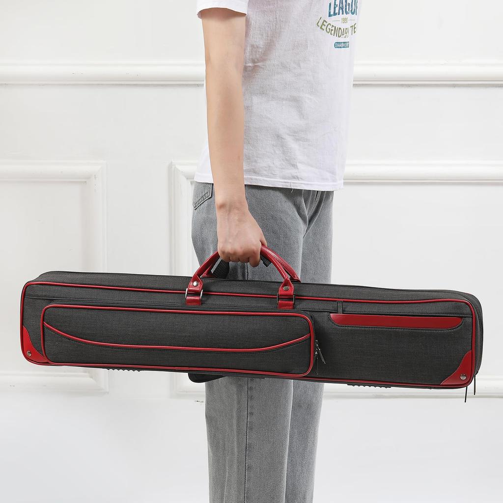 Daisei Lightweight Billiard Cue Case (Red/Black, 3x4)