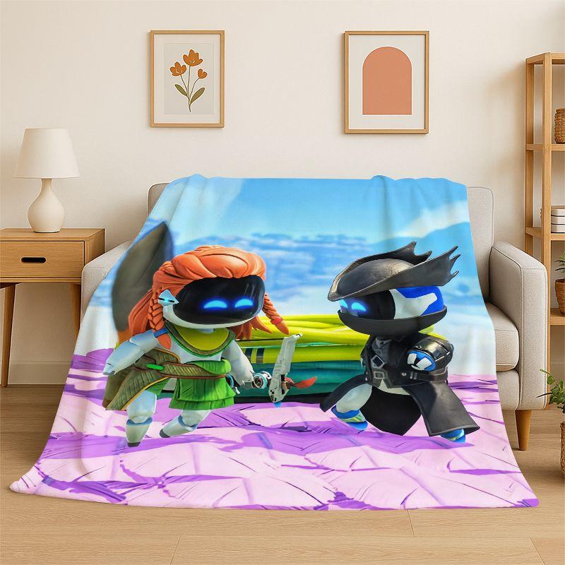Coperta morbida in flanella A-Astro Bot Robot Cartone Animato, Coperta Accogliente per Letto, Divano, Poltrona, Camera da Letto, Soggiorno, Viaggio, Campeggio