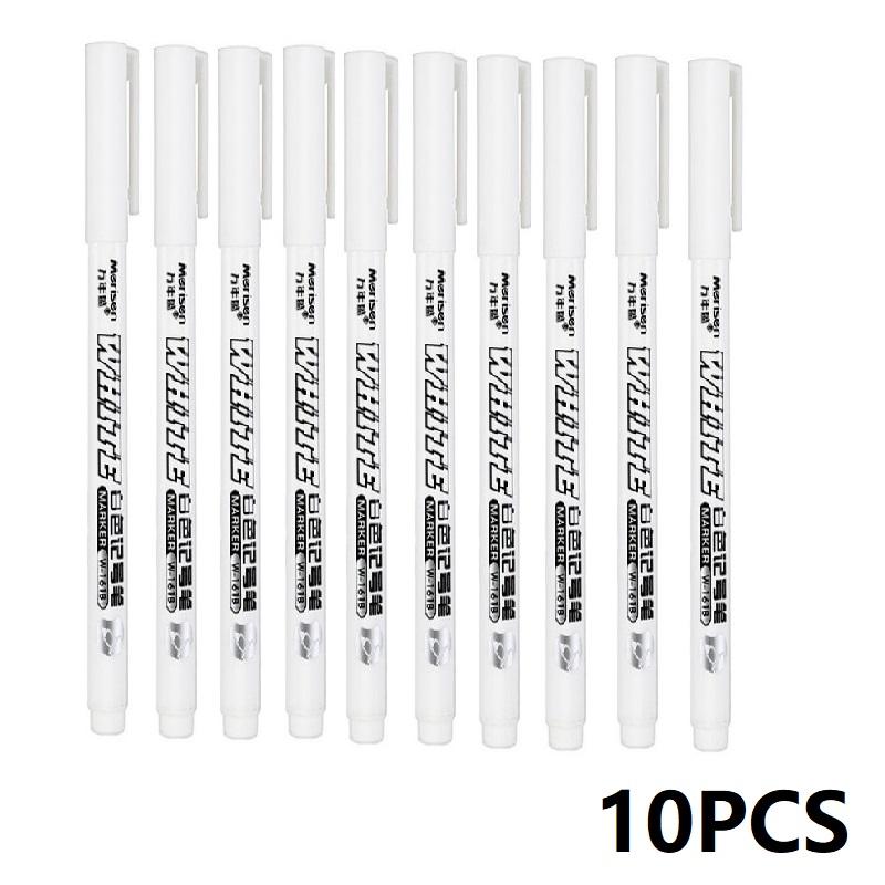 

НОВЫЕ 10 шт. гелевые ручки, водостойкий металлический маркер, перманентная белая краска, ручка для мытья, художественная роспись, ручки для граффити, художественные принадлежности, школьные канцелярские принадлежности белый
