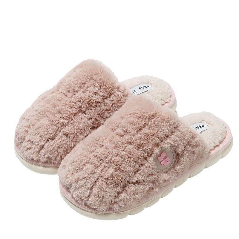 Cotton slippers women autumn and winter 2024 new indoor home soft bottom non-slip household warm plush couple cotton mop