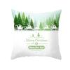 Merry Christmas Snowflake & Pine Branch Throw Pillow Cover, Festive Ornament Printed Cushion Case