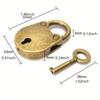 Vintage Mini Copper Combination Lock with Creative Key Design for Home Decor and Security
