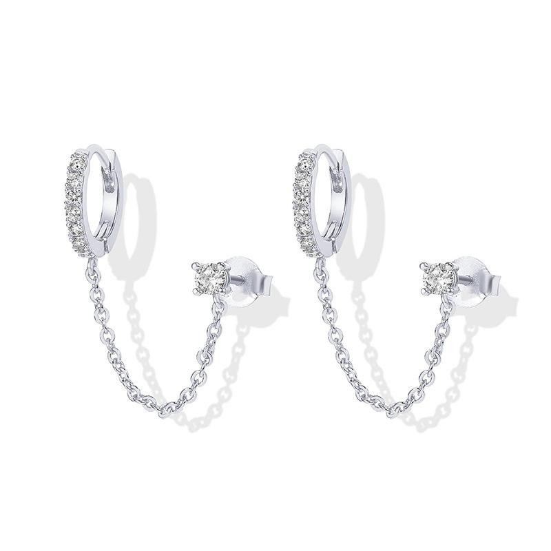 Fashion Rhinestone Tassel Earrings For Women Versatile Personalized Hoop Earrings Trendy Stud Earrings Jewelry Accessories