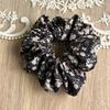 French Retro Floral Ponytail Holders For Women Aesthetic Oil Painting Flower Headbands Versatile Daily Hair Elastic