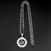 Hollow Flower Muslim Islamic Quran Allah Stainless Steel Pendant Necklace Chain for Men Women Gold Color Arabic Islam Jewelry