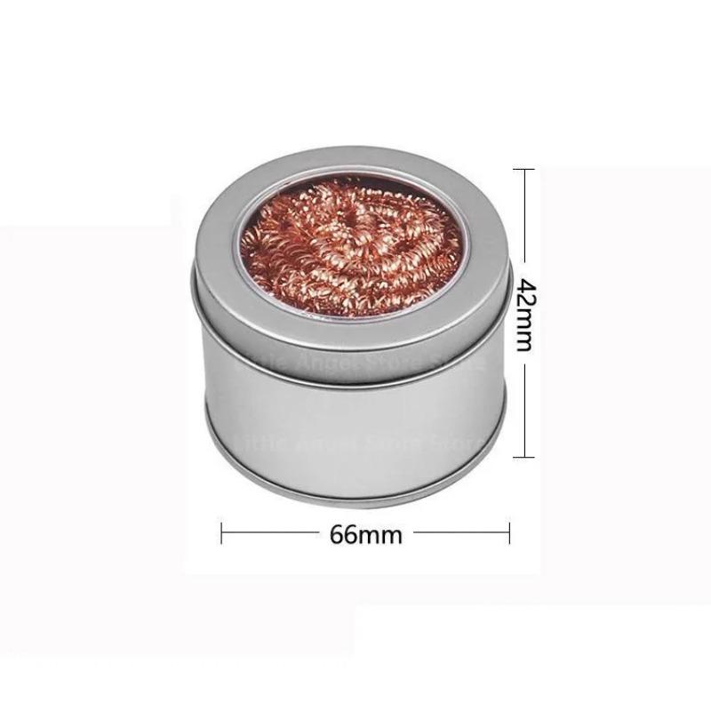 Desoldering Cleaning Ball Soldering Iron Mesh Filter Cleaning Nozzle Tip Copper Wire Cleaner Ball Metal Dross Box Clean Ball