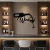 Modern Wine Metal Wall Art, Rotating Hook Bar Sign for Home Decor & Gifts
