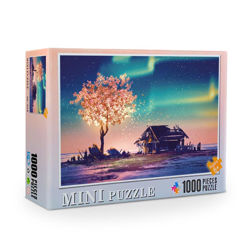 Challenging 1000-Piece Anime Landscape Puzzle: Adult Stress Relief Commemorative Edition