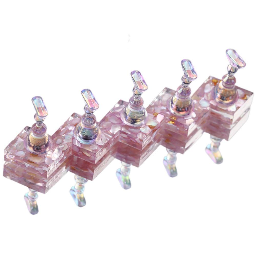 5 Nail Holders Acrylic False Nail Stand Square/Round Base Nail Tips Display Kit  Beginner