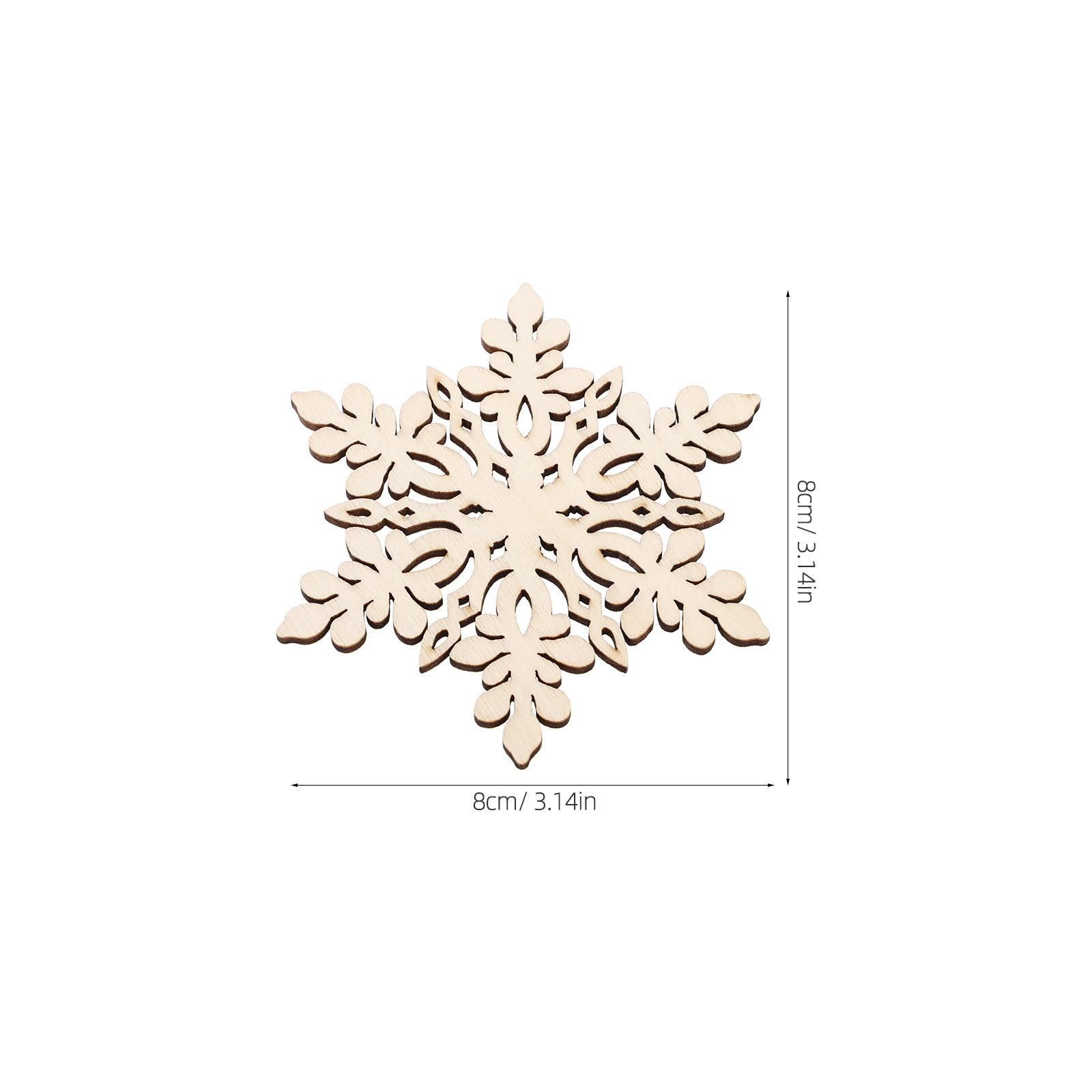 

10Pcs Wooden Christmas Decoration Snowflake Pattern Pendant Rustic Classic Festive Atmosphere Hangers Tags Cardmaking бежевий