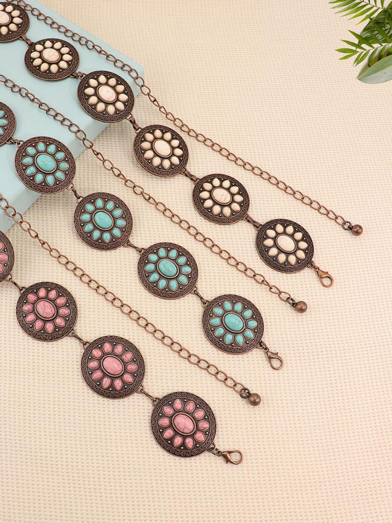 Sunflower Retro Bohemian Metal Waist Chain for Women – Ethnic Handmade Jewelry Belt