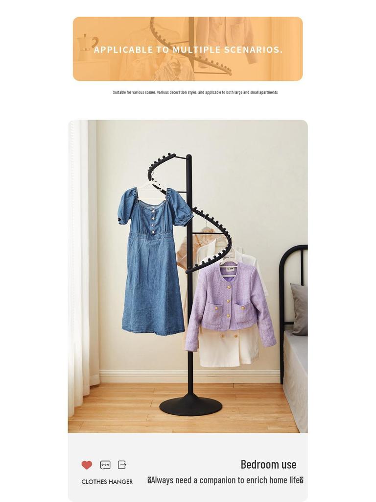 360° Rotating Multifunctional Floor Drying and Coat Rack Hanger