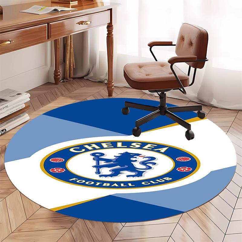 Chelsea Football Club Printed Round Rug Carpet Chair Rug Area Rug Entryway Doormats,for Office Chair Living Room Bedroom Kitchen Room.