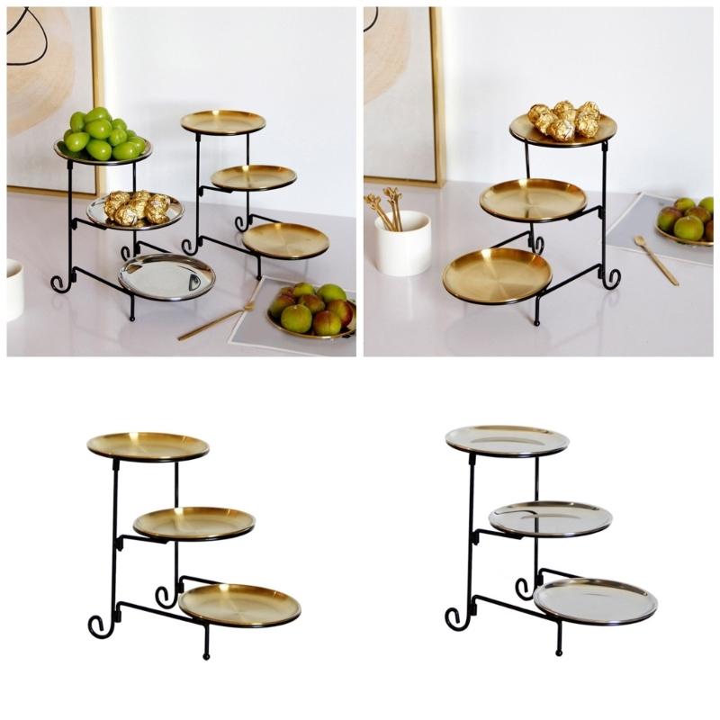 Elegant 3 Tiered Cake Display Stand Detachable Sweet Holder Serving Platter for Dessert Cupcakes Fruits and Snacks