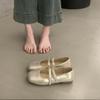 Gentle and Shallow Single Shoes Women's 2025 New Models with Skirts, Soft-soled Beanie Shoes, French Mary Jane Shoes, Silver Small Leather Shoes