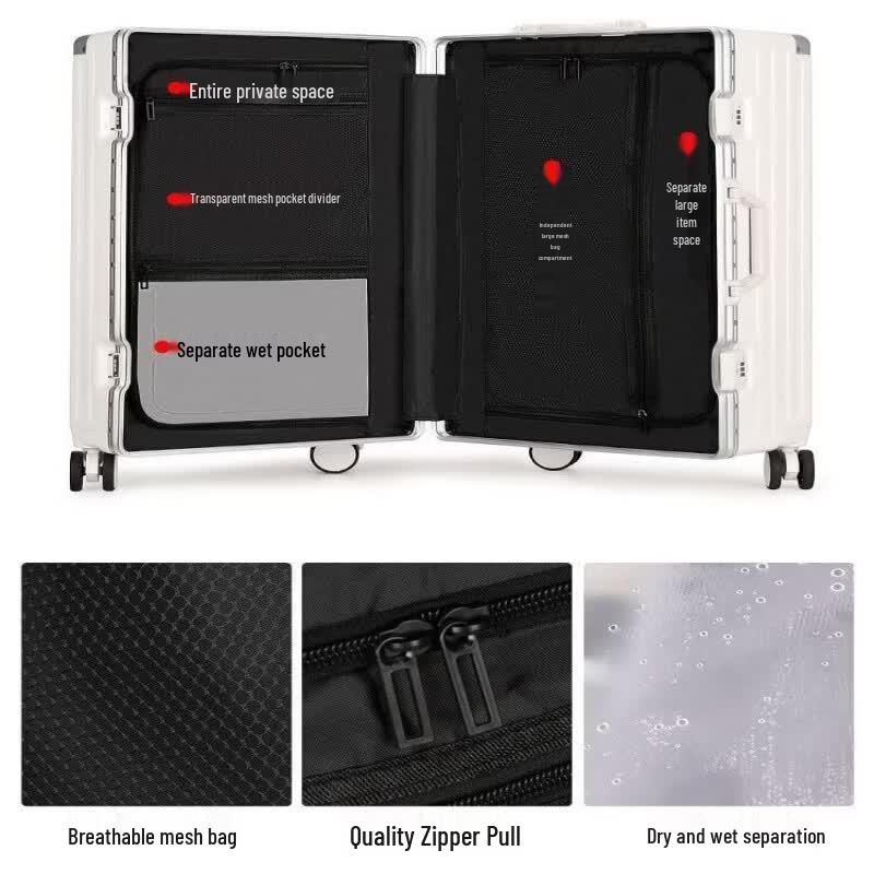 Zhi Nashu 3/7 Split PC Luggage with Phone Stand & USB Port