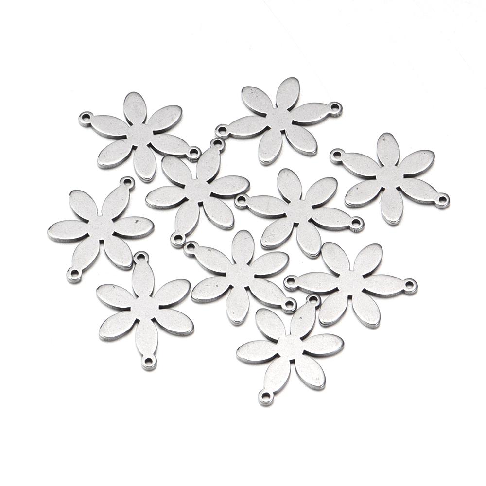 10pcs/lot Stainless Steel Charms Steel Color Pendants Butterfly Tree Heart Charms DIY Lucky Necklace Bracelet Jewelry Making
