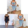 Denim Dress With U Neck And Vintage Wash For Casual Spring Wear