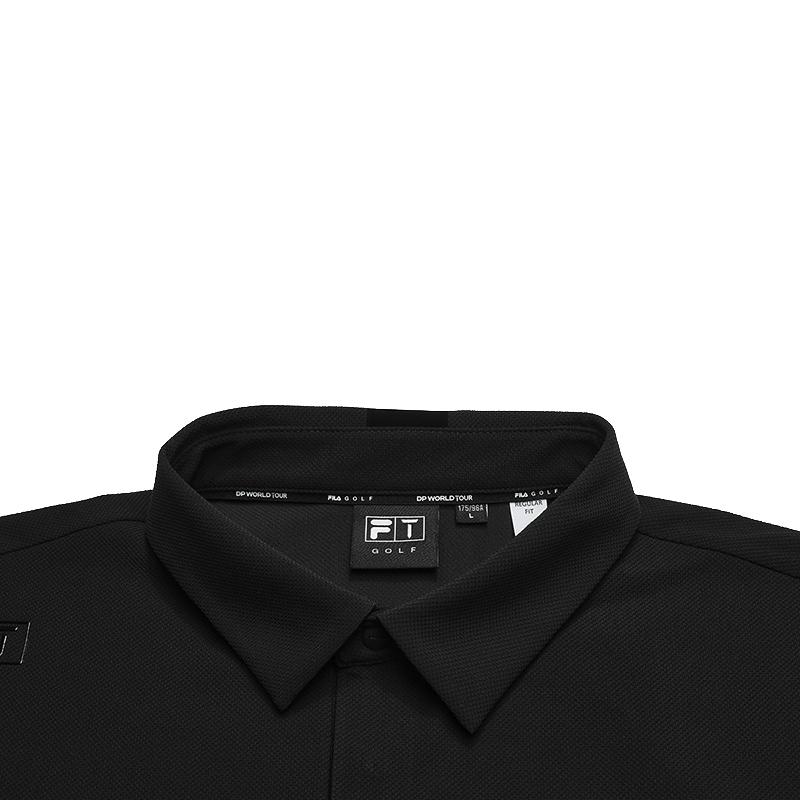 FILA Golf Classic Simple Casual Sports Training Long Sleeve Polo Shirt Men tops Deep-Black A11M545222FBK