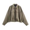 European and American Style Spring and Autumn New Hem Pleated Loose Casual Jacket