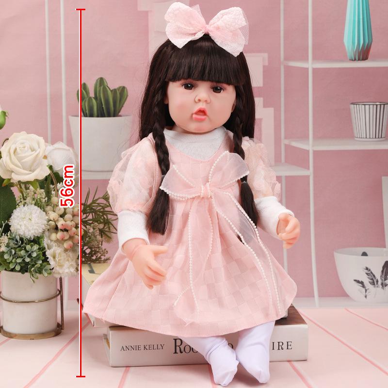 56cm Reborn Simulation Barbie Baby Doll Gift Set - Soft Gel Toy for Girls