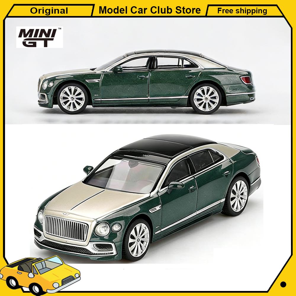 MINIGT 1/64 #867 Bentley Flying Spur White Sand Verdant Luxury Alloy Car Model Miniature Diecast Collection Ornament Hobby Gifts