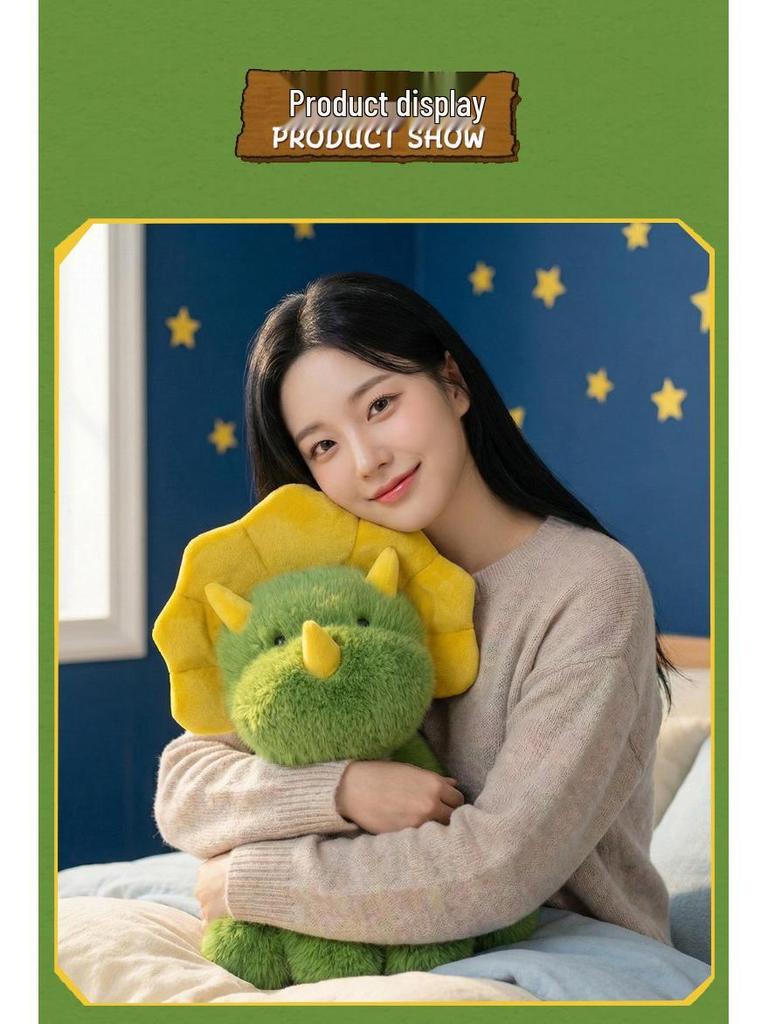 Triceratops Plush Toy - Cute Dinosaur Pillow for Kids' Sleep & Hugging, Perfect Birthday Gift