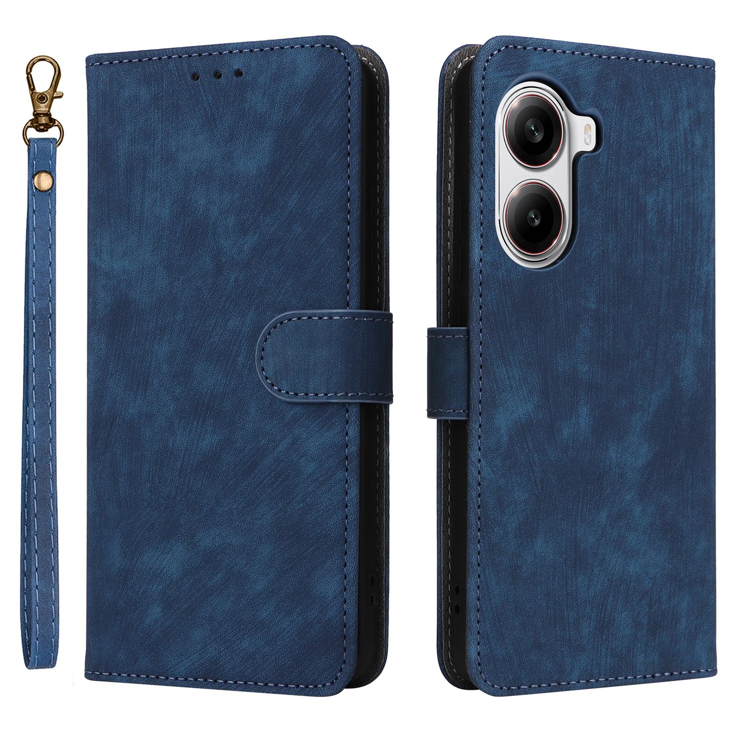 

For Xiaomi Poco X7 Pro 5G/Redmi Turbo 4 5G Wallet Case RFID Blocking PU Leather Cover Viewing Stand Blue