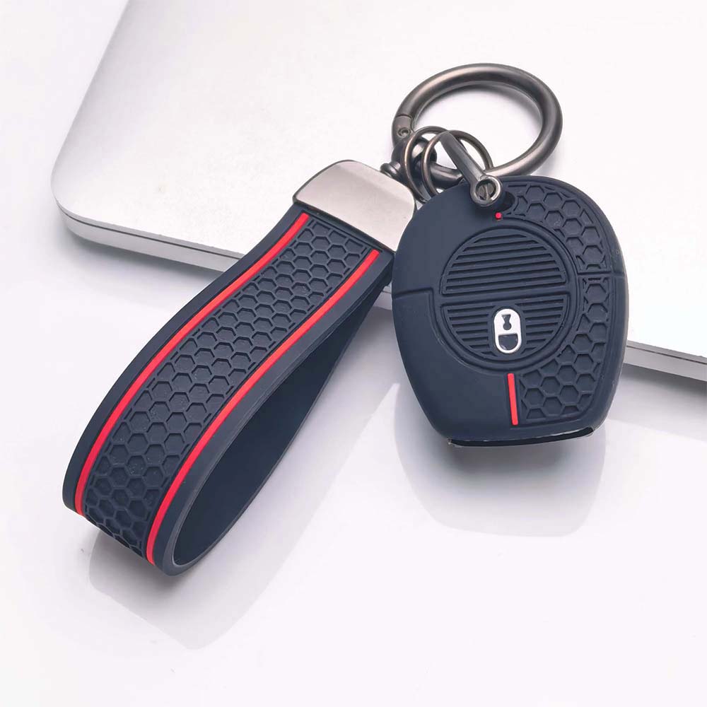 Key Fob Cover for Nissan Sentra Micra 1-Button with Keychain Soft Silicone Car Key Protective Case with Keychain Anti-Scratch Guard