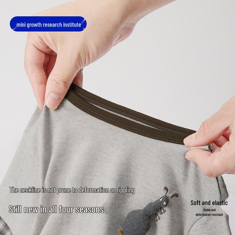 Minibala Boy's Long-Sleeve Fake Two-Piece T-Shirt with Cute Doll