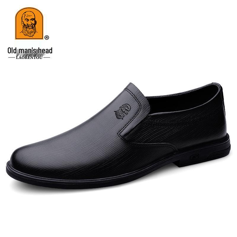 Genuine Men s Black Leather Lace-up Casual Business Shoes 37