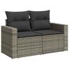 Vidaxl 9-Cz. Garden Furniture Set With Cushions, Grey, Poly Rattan
