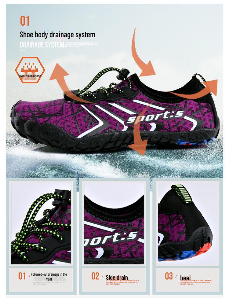 Couples' Five-Finger Shoes: Perfect for Wading, Snorkeling, Fishing, Creek Tracing, Diving, Beach Surfing - Lace-Up & Non-Slip