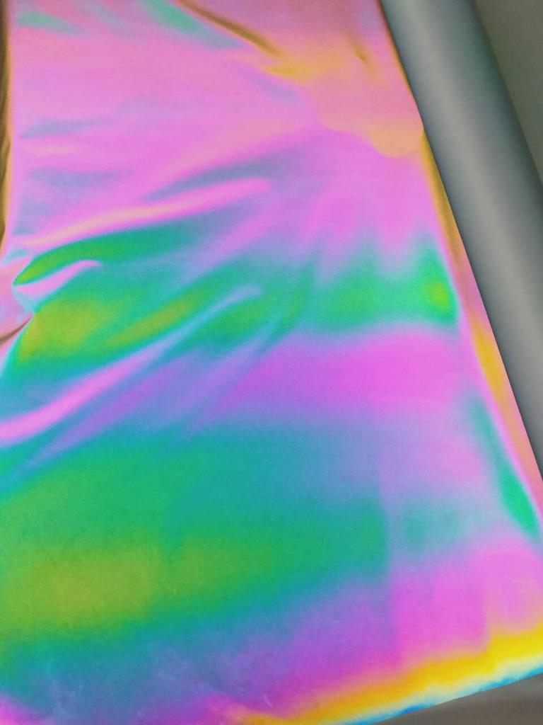 Iridescent Gradient Reflecterend Vierweg Stretch Stof in Zeven Kleuren