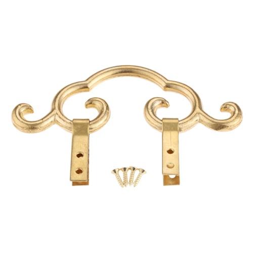 DRELD 1Pc Vintage Brass Antique Picture Painting Mirror Frame Hanger Hanging Hook Bronze Chinese Furniture Hardware 112*42mm