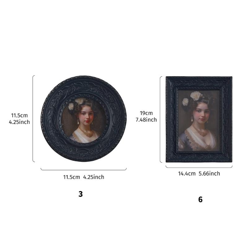 Artistic Resin Picture Frame With Detailed Florals Pattern Halloween Gothic Black Photo Frame Perfect For Party Decoration