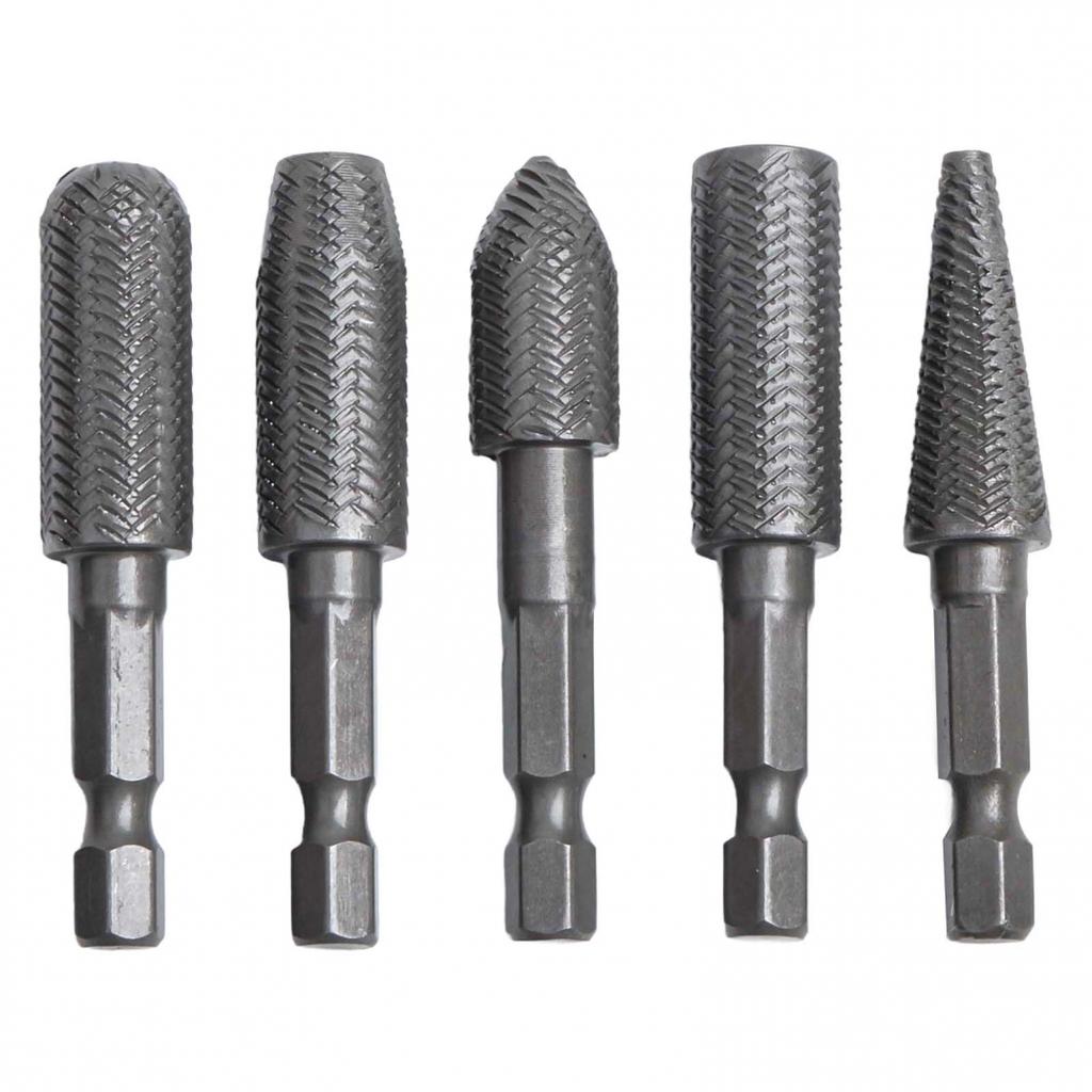 Hex Shank Rotary Steel File Drill Bits Burrs Grinding Grooved Sanding Engraving