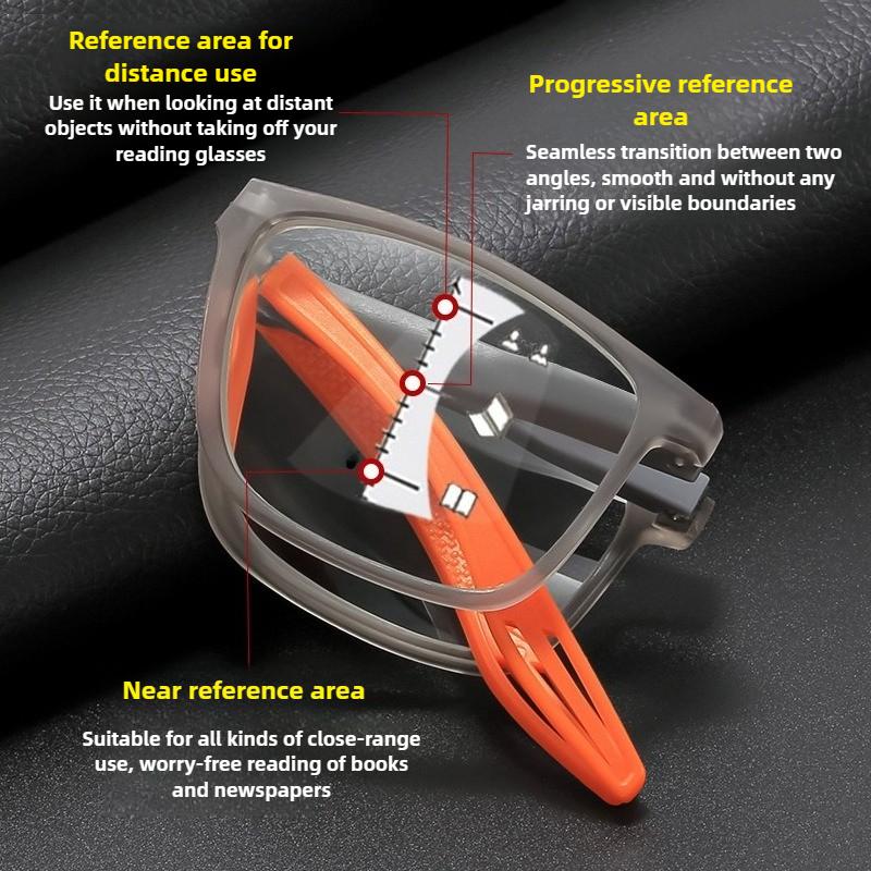 Progressive Multifokale Photochrome Lesebrille Neue Faltbare Tragbare Business-Presbyopie-Brille mit Blaulichtschutz