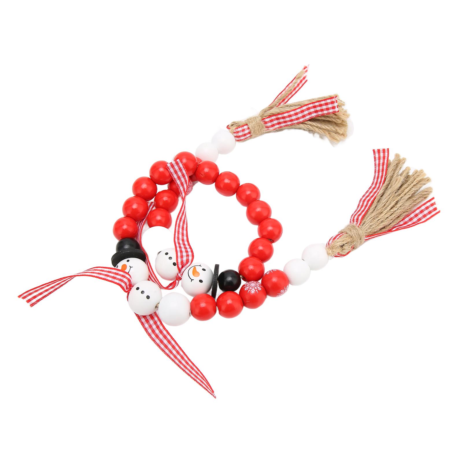 

Exquisite Christmas Wooden Bead Wreath Christmas Decorations Farmhouse Wall Hanging Ornaments