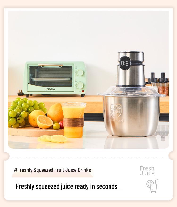 Stainless Steel Touch Screen Electric Meat Grinder & Food Processor