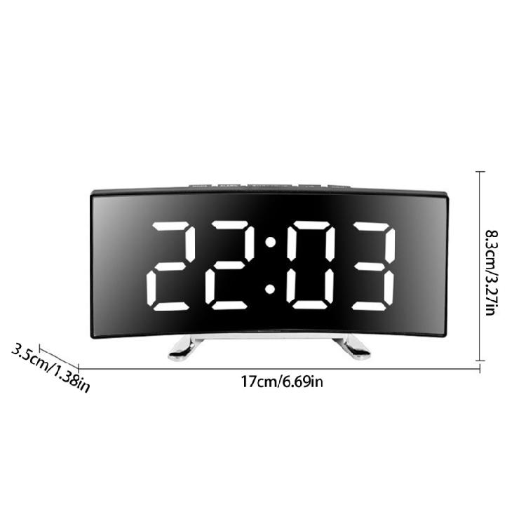Mirror Double Digital Alarm Clock With Adjustable Night lighting Quiet Operate Temperature Display Double Power Supply