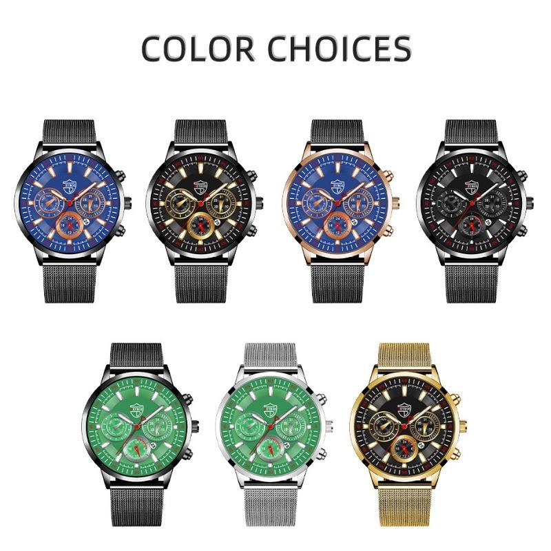 Moderne Herrenuhr Kalenderuhr Business-Uhr Herren-Edelstahluhr Hand Quarzuhr