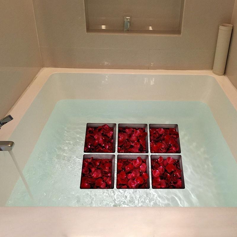 13x13cm 6ks 3D protiskluzová vodotěsná PVC nálepka na vanu Dekor Obtisky Nálepka do koupelny s různými možnostmi výběru w