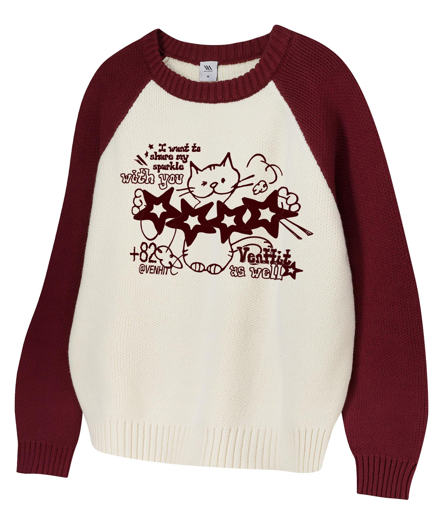 Реглан Benhit Starcat Cream Burgundy/L